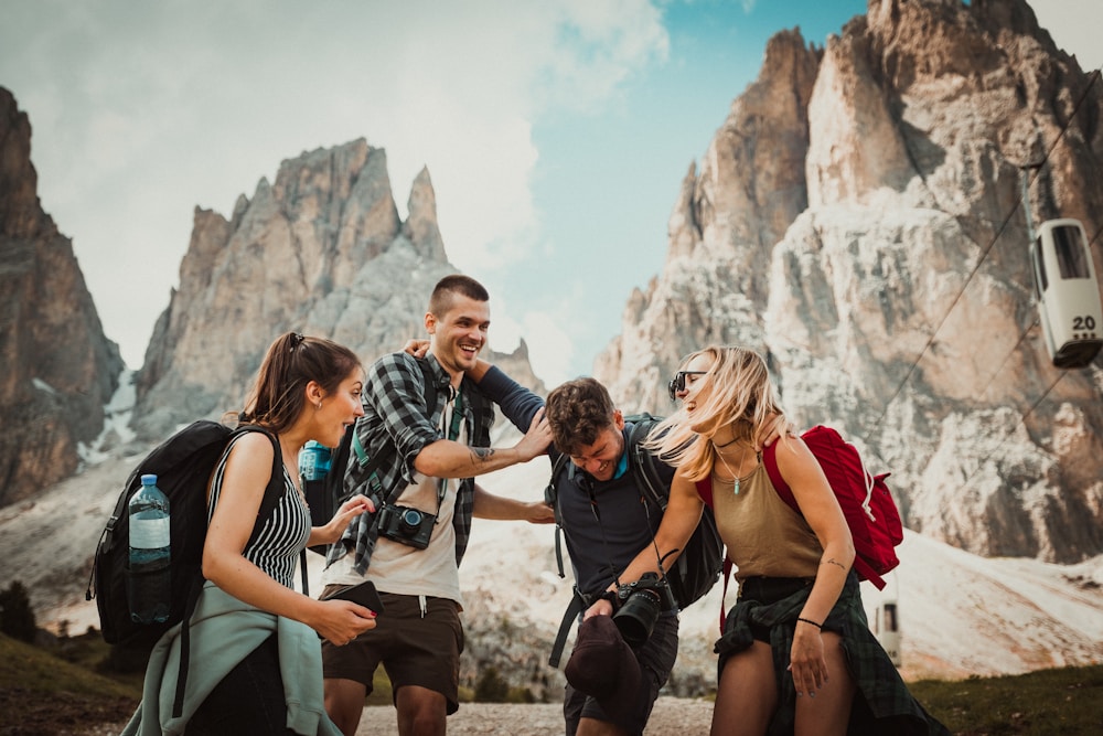 Gruppo di amici in viaggio